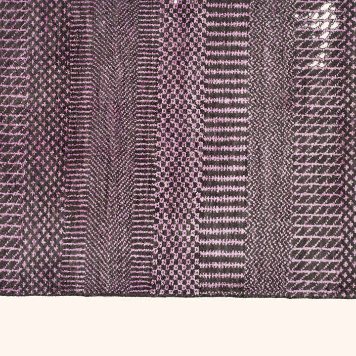 Purple Modern Wool Silk Blend Rug - 9'1" x 12'4"