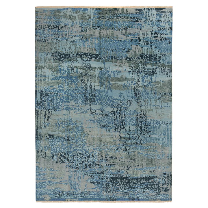 Blue Modern Wool Rug - 8' x 10'3"