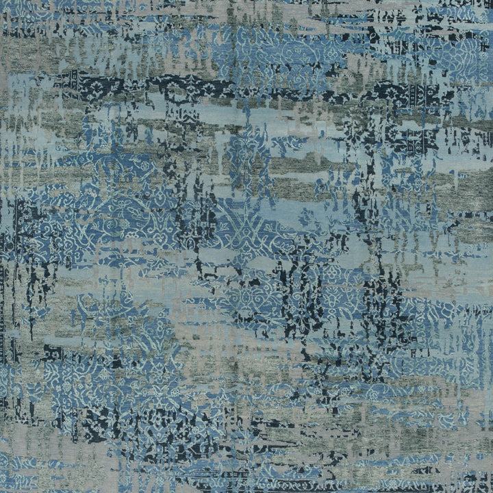 Blue Modern Wool Rug - 8' x 10'3"