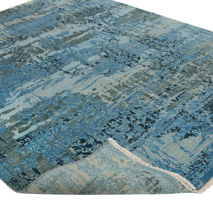Blue Modern Wool Rug - 8' x 10'3"