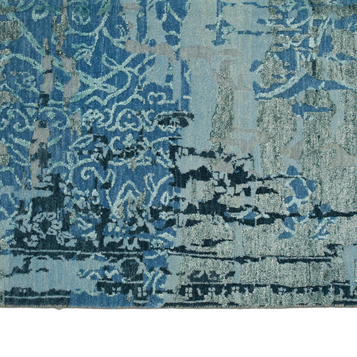 Blue Modern Wool Rug - 8' x 10'3"