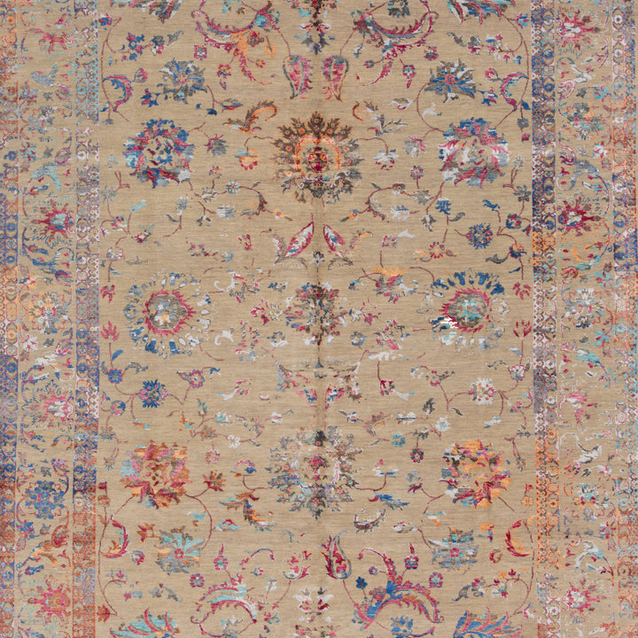 Multicolored Modern Wool Blend Rug - 9'1" x 12'2"