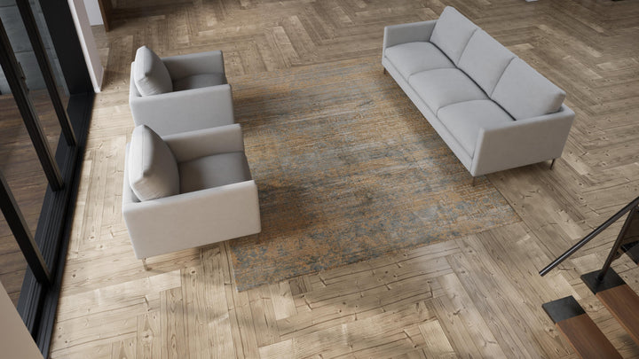 Brown Modern Wool Rug - 8'2" x 10'3"