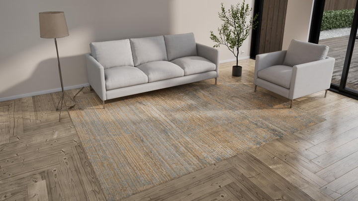 Brown Modern Wool Rug - 8'2" x 10'3"