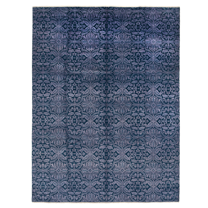Blue Modern Wool Rug - 8' x 10'1"