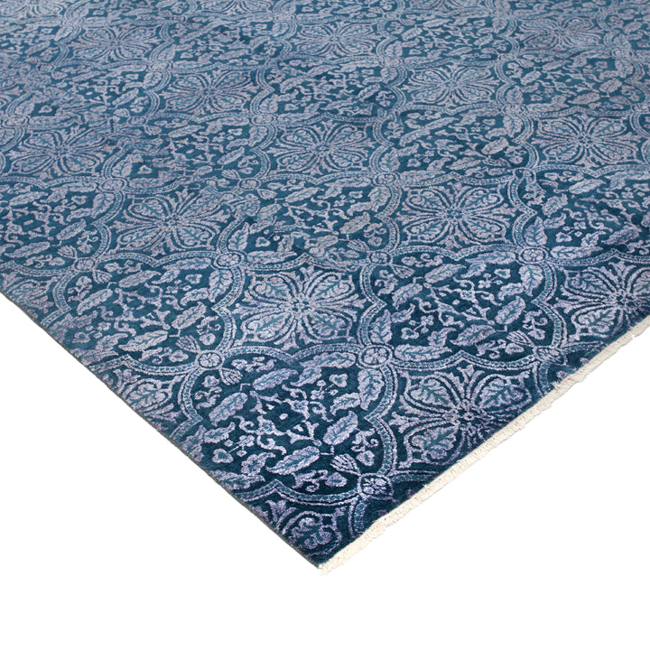 Blue Modern Wool Rug - 8' x 10'1"