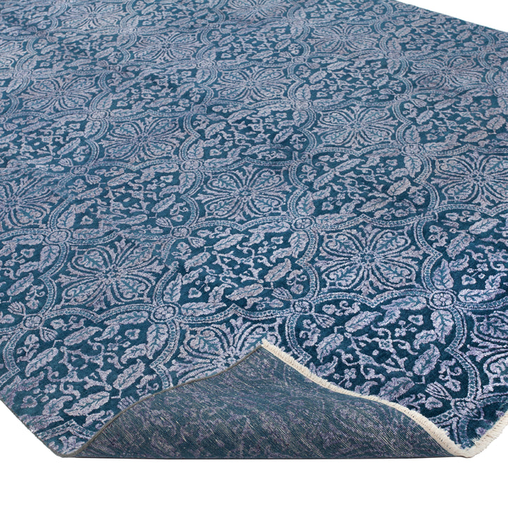 Blue Modern Wool Rug - 8' x 10'1"