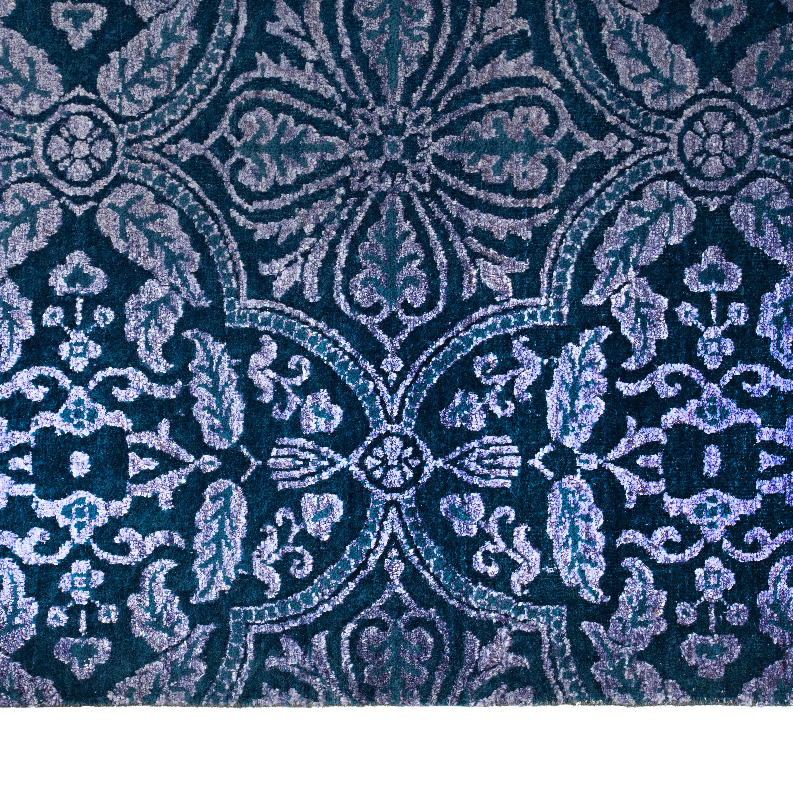 Blue Modern Wool Rug - 8' x 10'1"