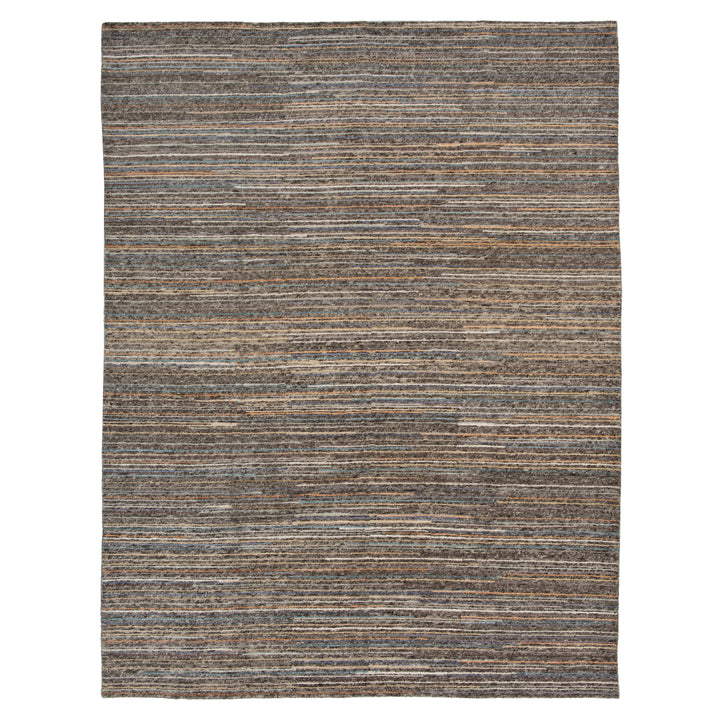 Multicolored Modern Wool Rug - 9'2" x 12'2"
