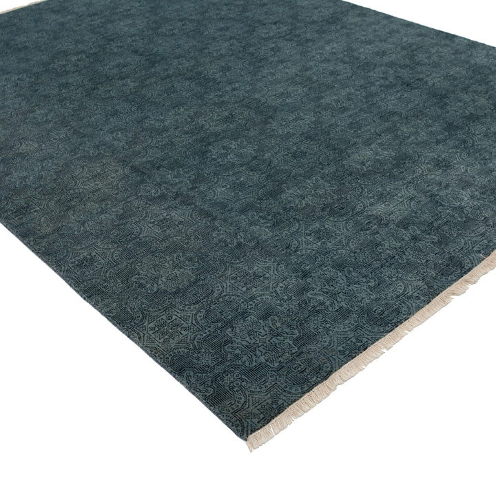 Blue Modern Wool Rug - 8' x 10'2"