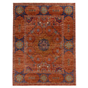 Orange and Blue Traditional Wool Rug 8'2" x 10'3"