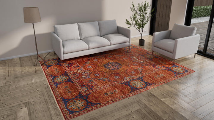 Red Modern Wool Rug - 8'2" x 10'3"