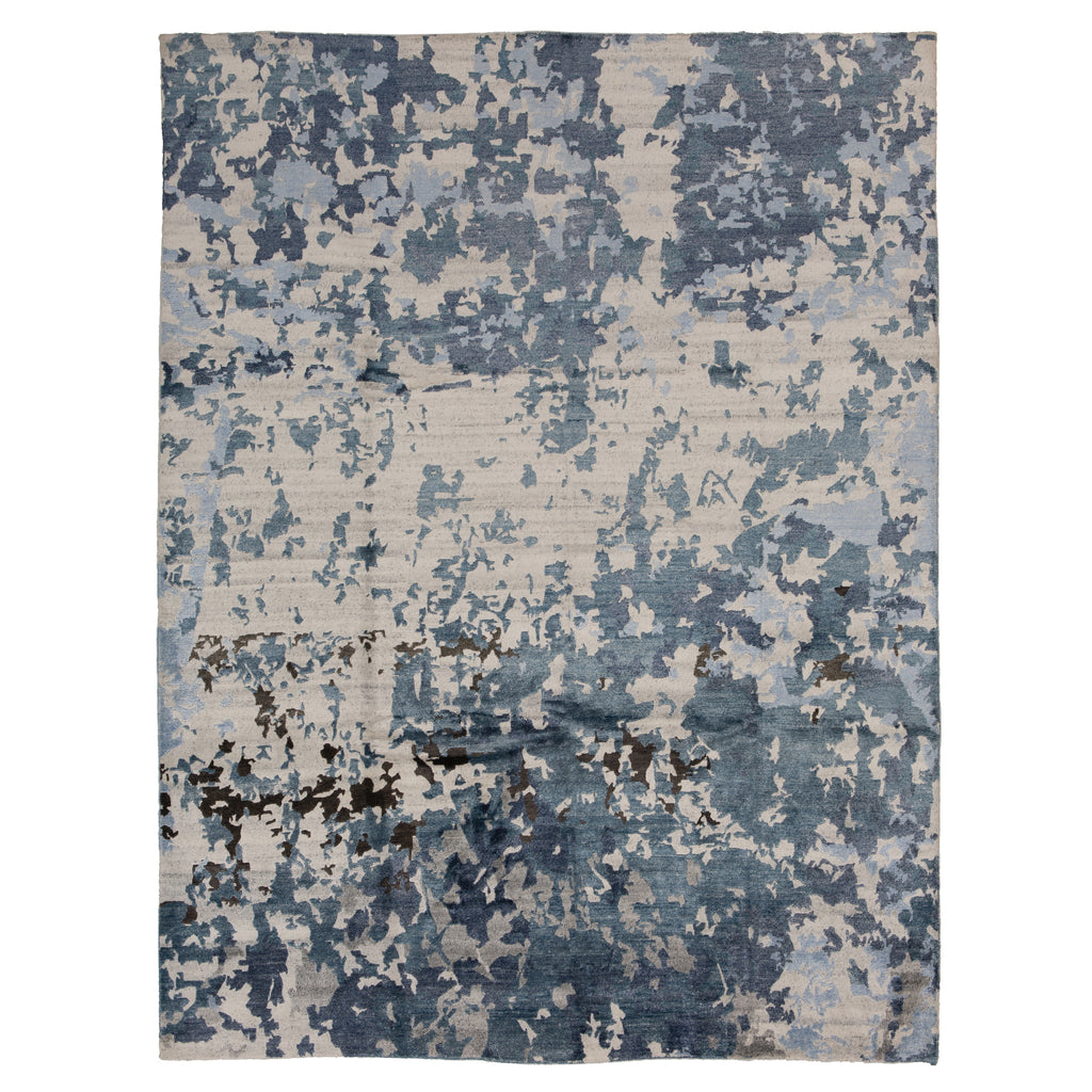 Grey Modern Wool Blend Rug - 8' x 9'10"