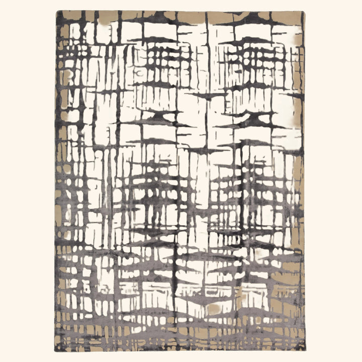Natural & Silver Modern Wool Blend Rug - 8'3" x 10'4"