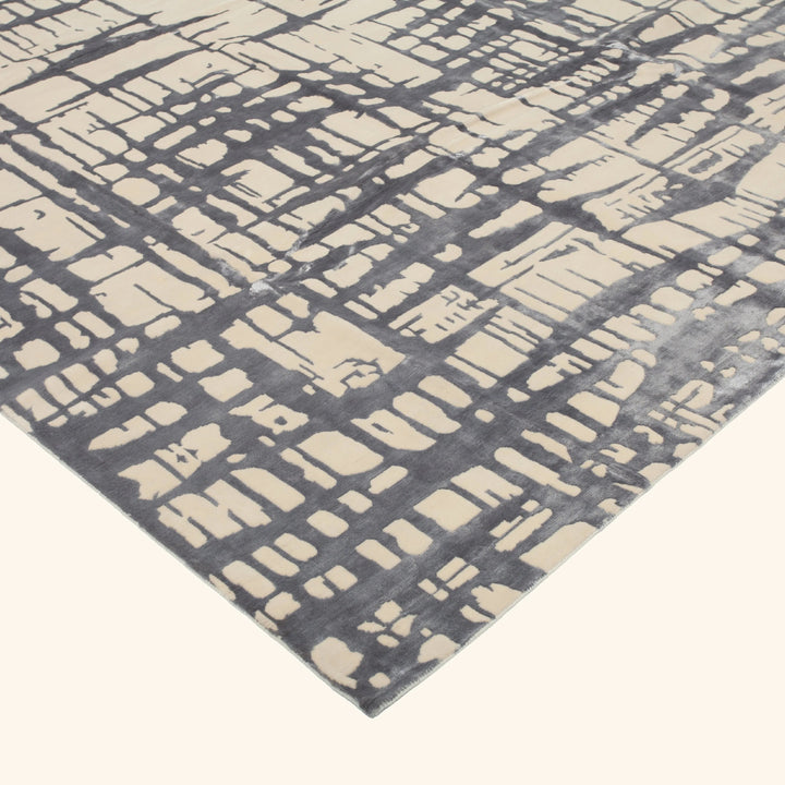 Natural & Silver Modern Wool Blend Rug - 8'3" x 10'4"