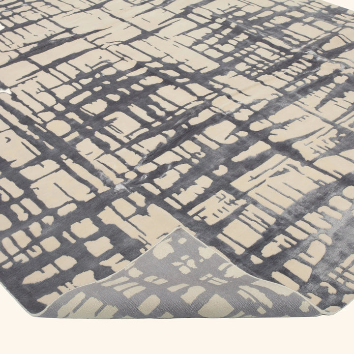 Natural & Silver Modern Wool Blend Rug - 8'3" x 10'4"