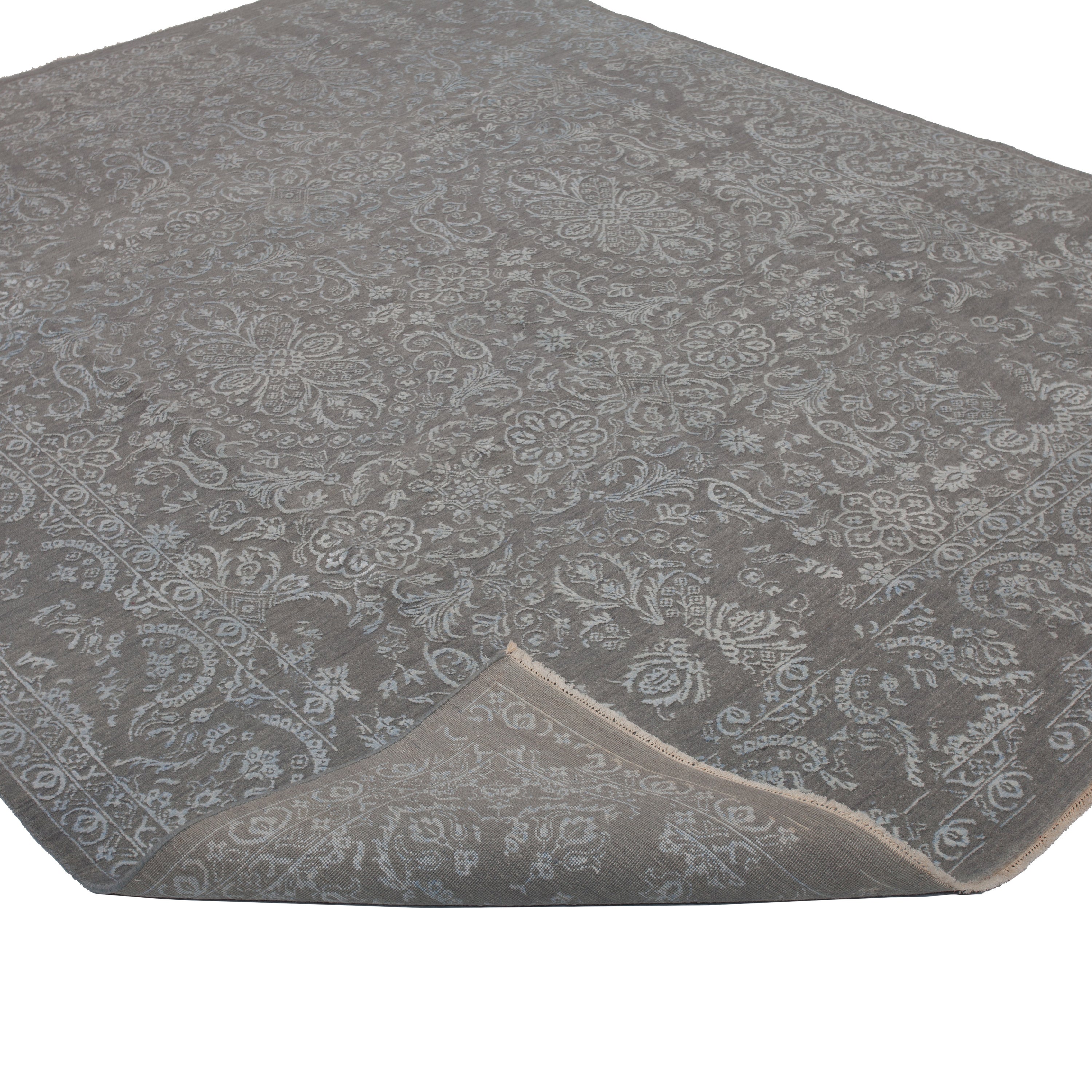 Grey Modern Wool Blend Rug - 8'2" x 10'