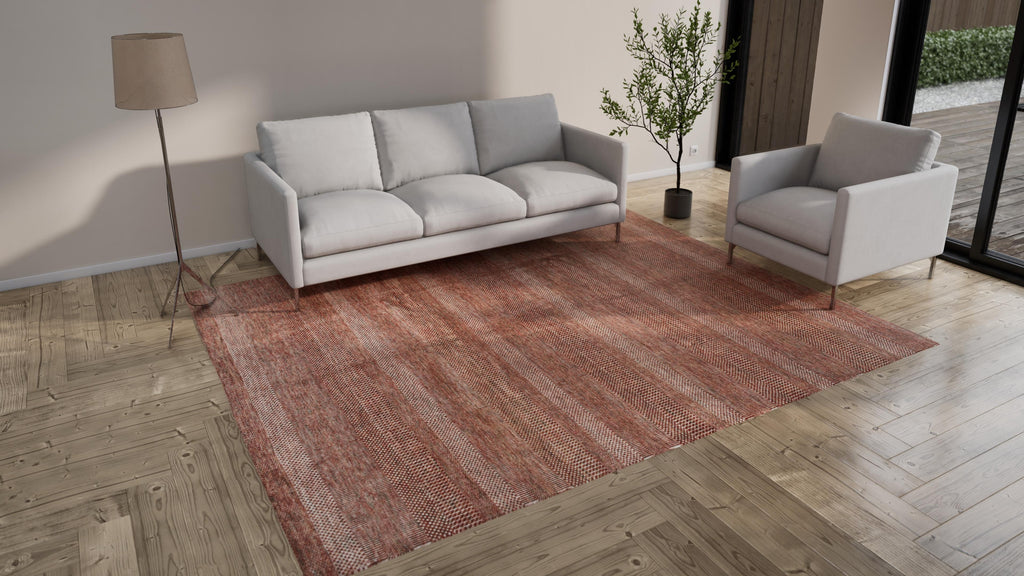 Brown Modern Wool Blend Rug - 8'3" x 10'3"