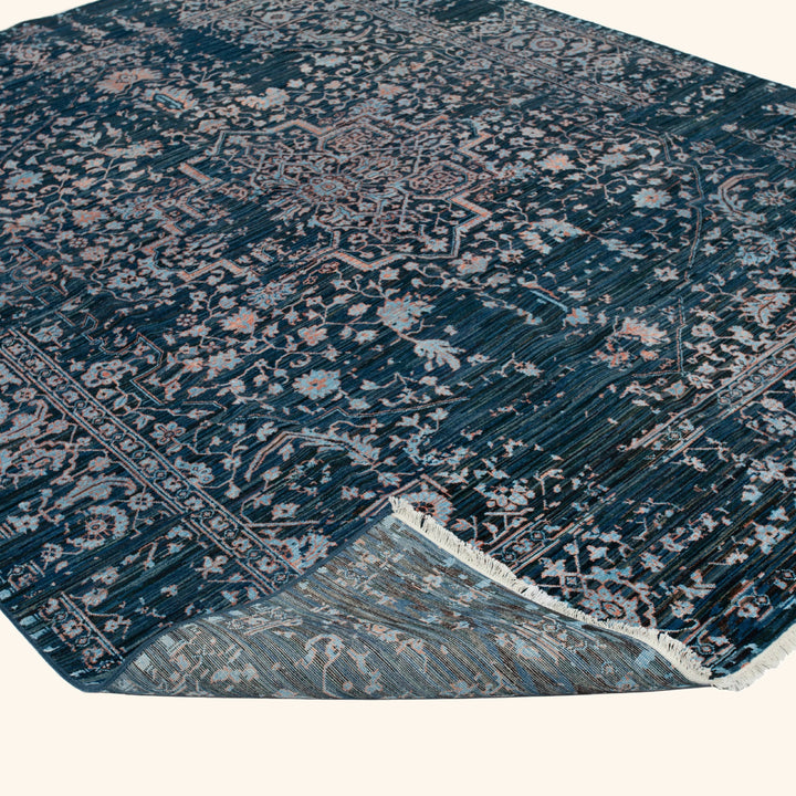 Blue Modern Wool Blend Rug - 8'2" x 10'3"