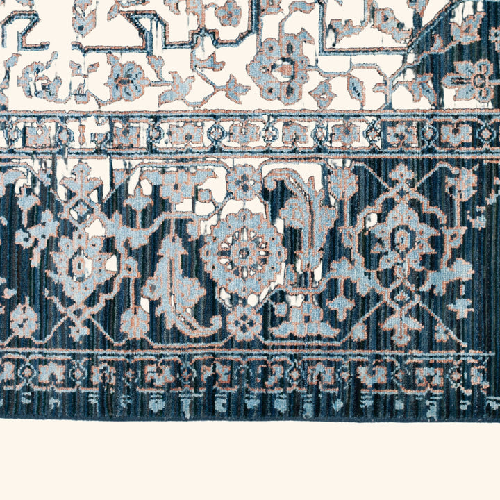 Blue Modern Wool Blend Rug - 8'2" x 10'3"