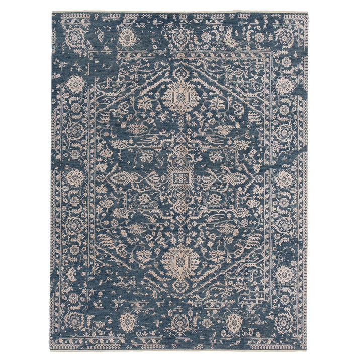 Blue Modern Wool Blend Rug - 8' x 10'1"