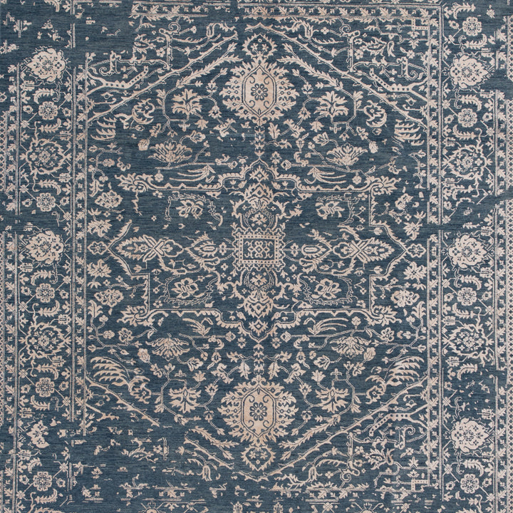 Blue Modern Wool Blend Rug - 8' x 10'1"