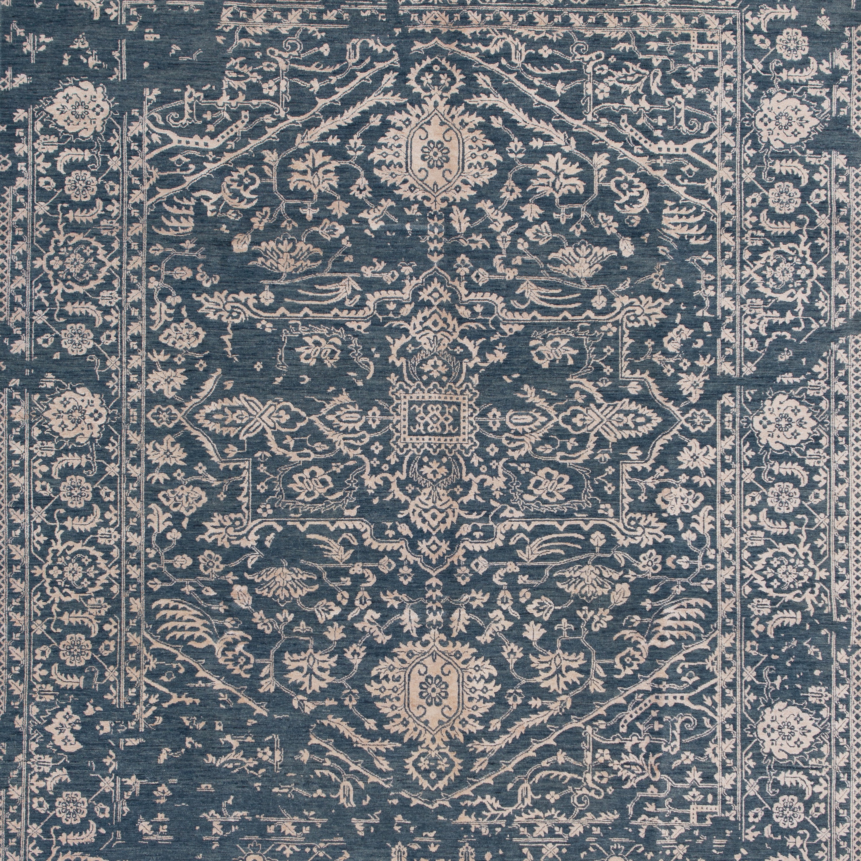 Blue Modern Wool Blend Rug - 8' x 10'1"