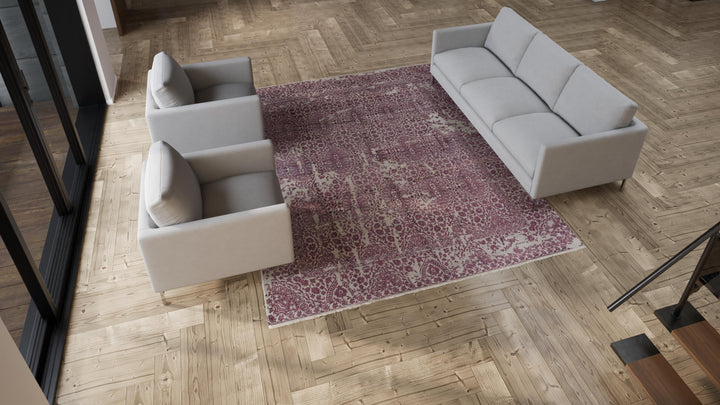 Purple Modern Wool Rug - 8'1" x 10'2"