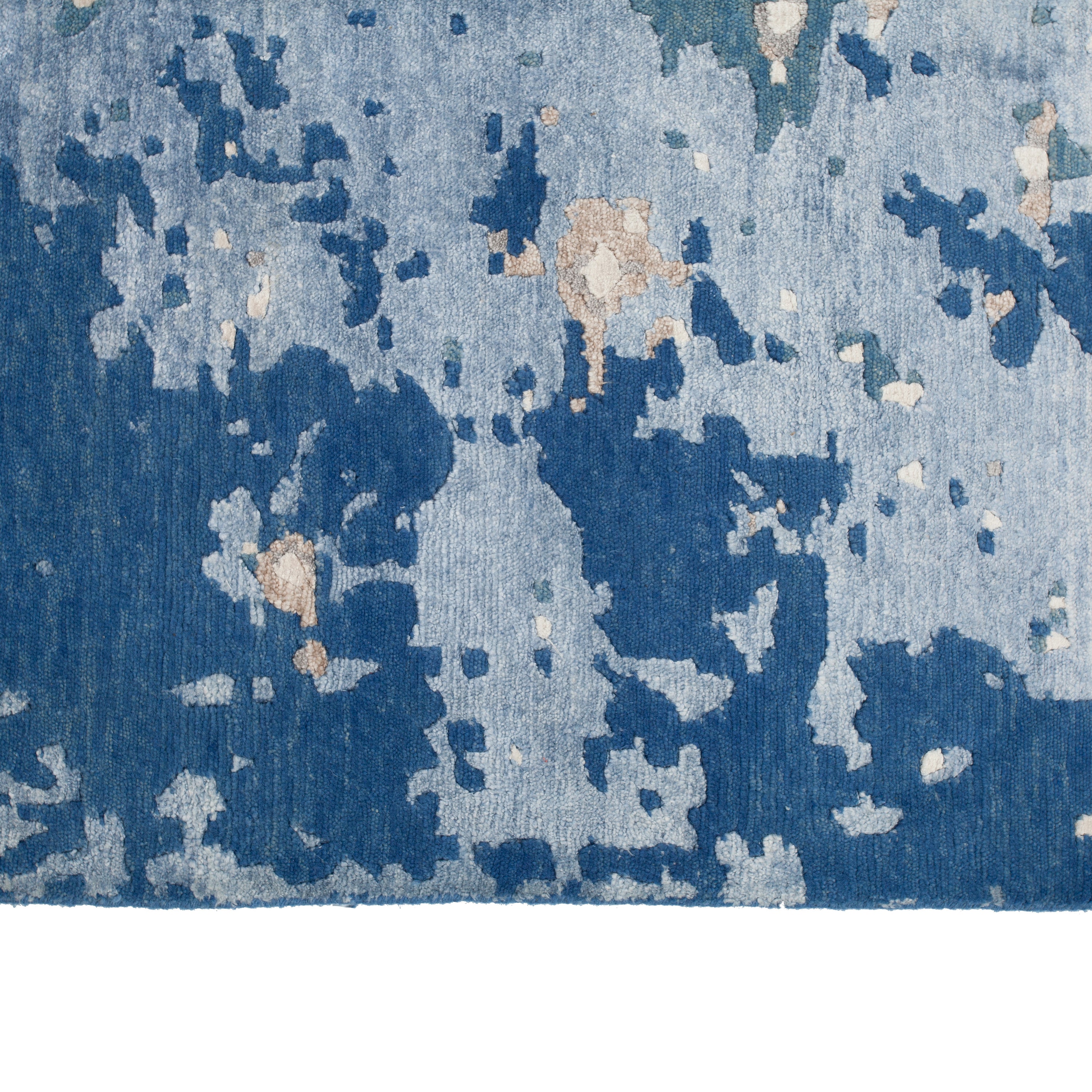 Blue Modern Wool Rug - 8'2" x 9'10"