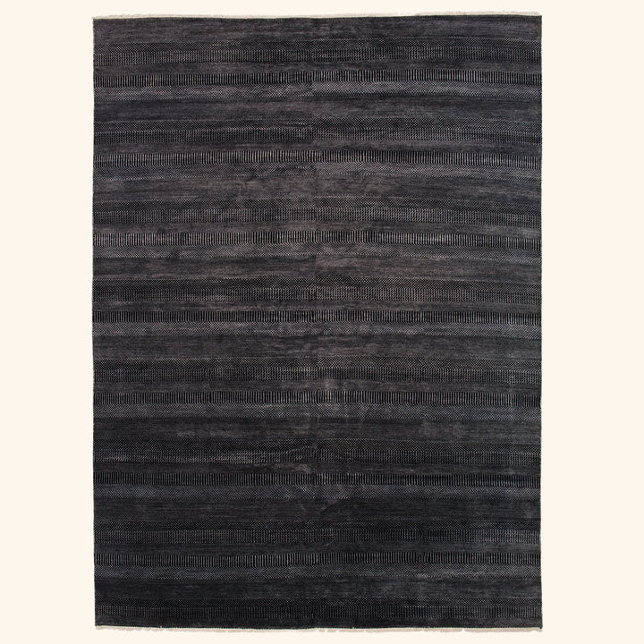 Black Modern Wool Rug - 10'1" x 13'10"