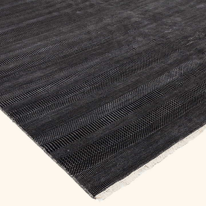 Black Modern Wool Rug - 10'1" x 13'10"