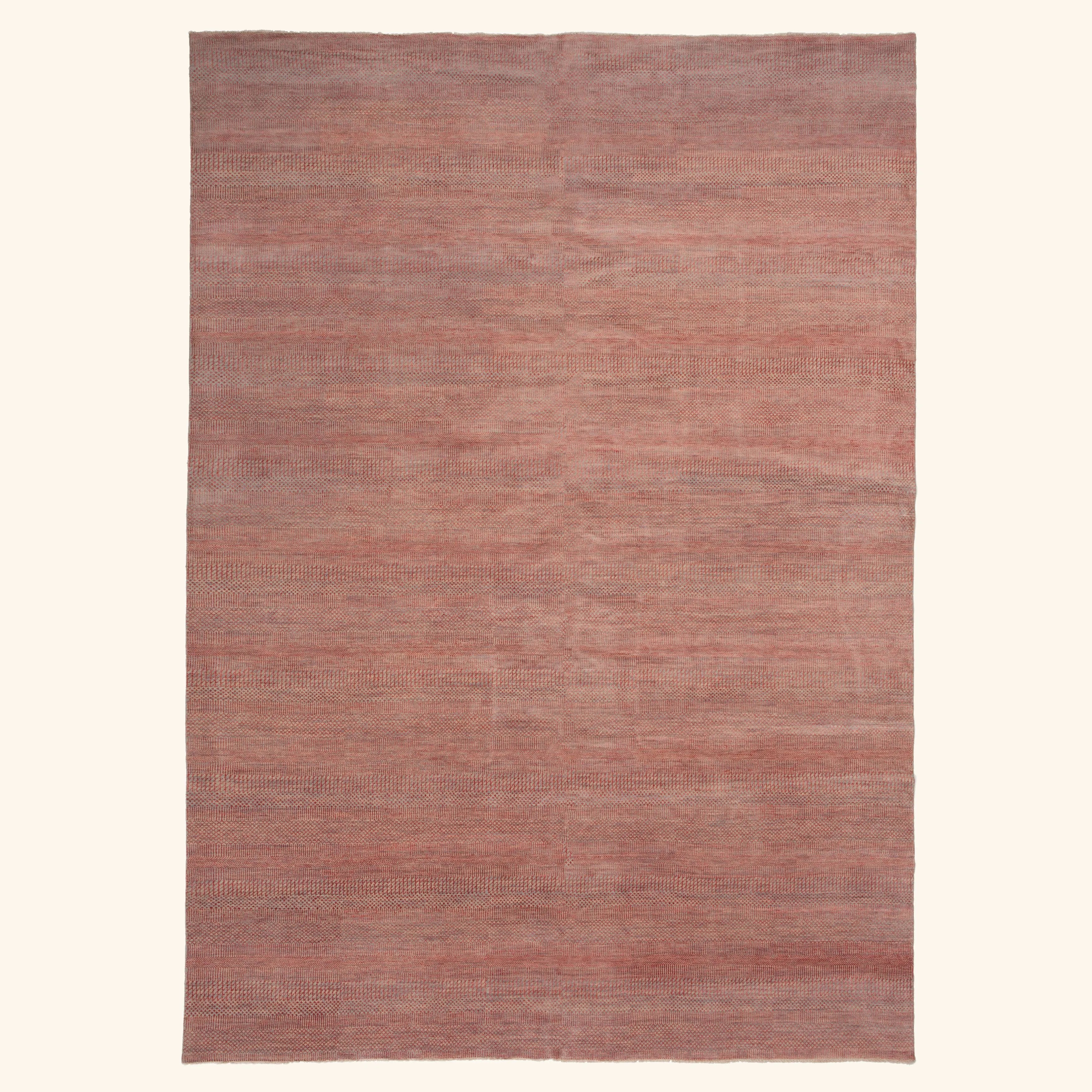 Red Modern Wool Rug - 10'3