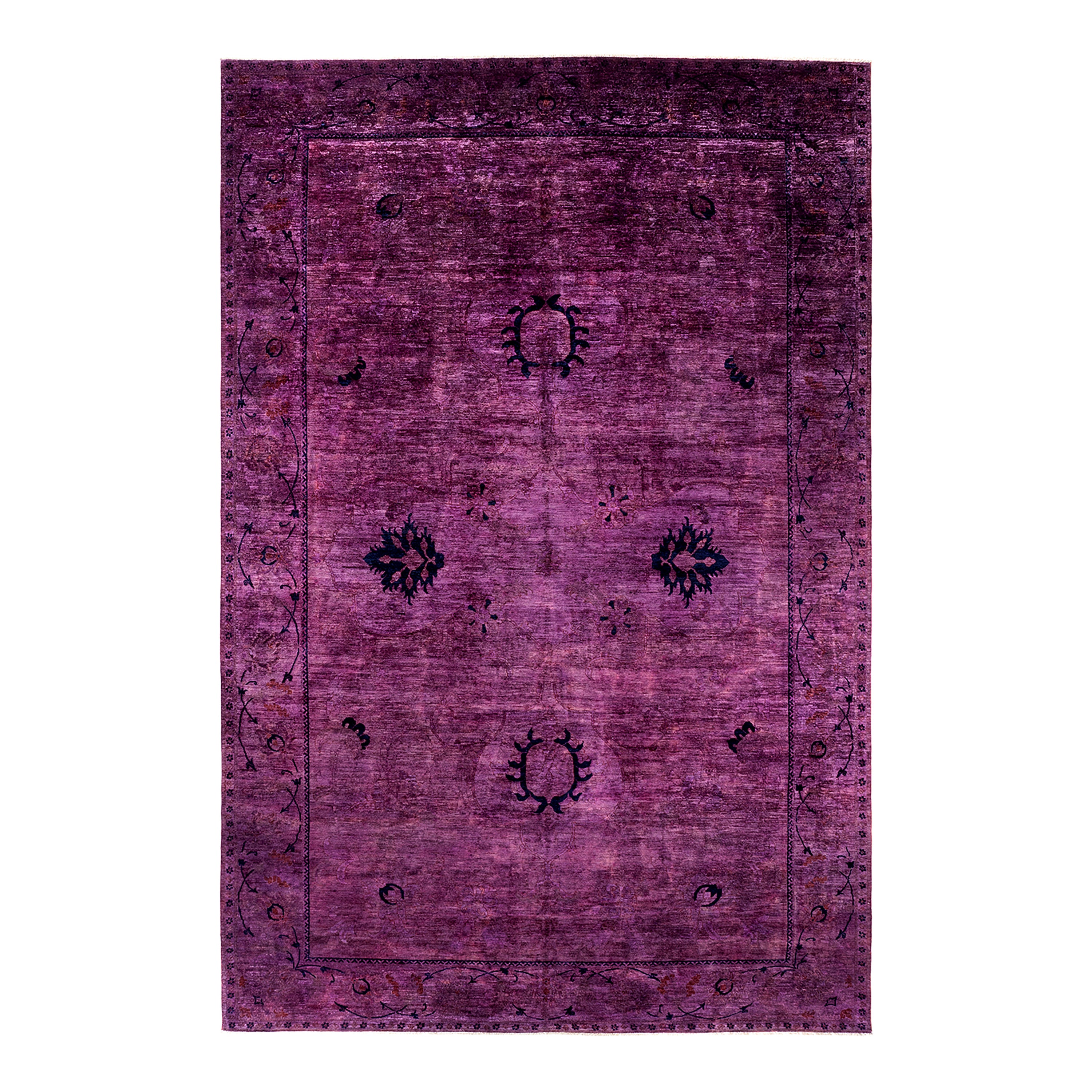 Purple Overdyed Wool Rug - 11'7" x 17'4"
