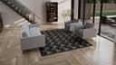 Black Geometric Swedish Flatweave Rug - 8'2" x 10'1"