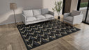 Black Geometric Swedish Flatweave Rug - 8'2" x 10'1"