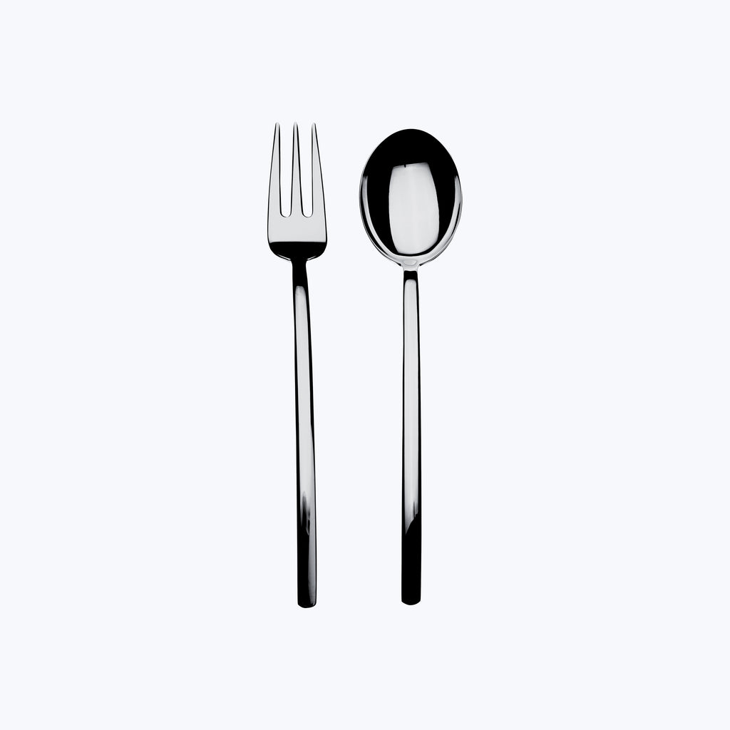 Due Serveware, Mirror Finish Stainless Steel / Serving Set (Fork & Spoon)