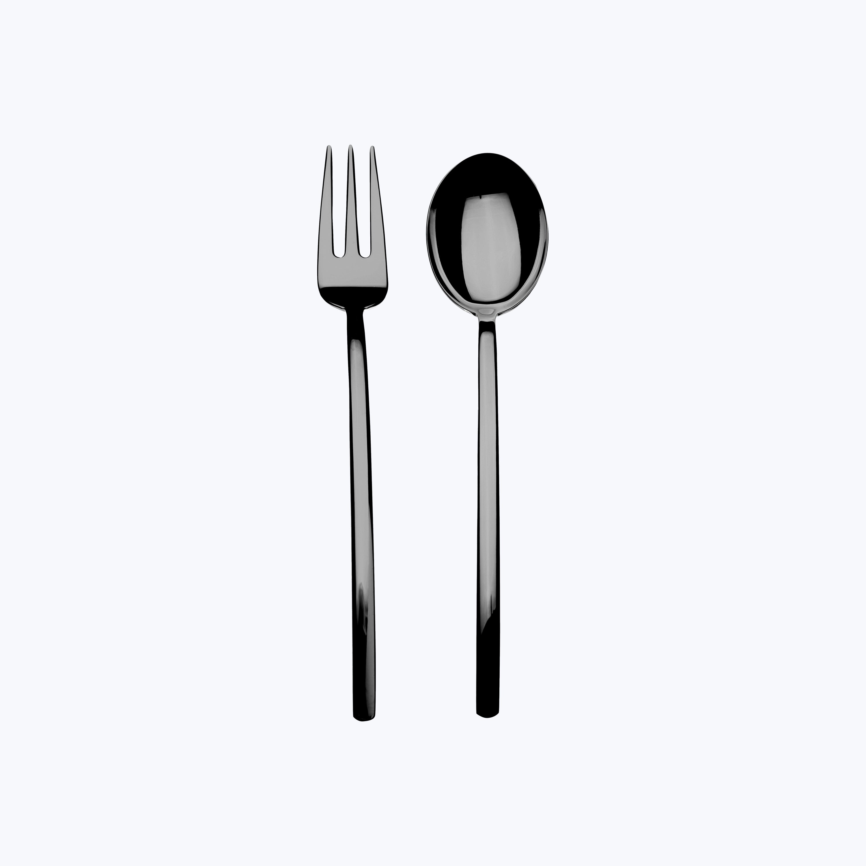 Due Serveware, Mirror Finish Oro Nero / Serving Set (Fork & Spoon)