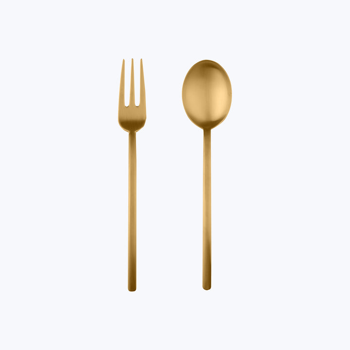 Due Serveware, Ice Finish Oro / Serving Set (Fork & Spoon)