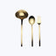 Due Serveware, Ice Finish Oro / 3 Piece Serving Set (Fork, Spoon, Ladle)