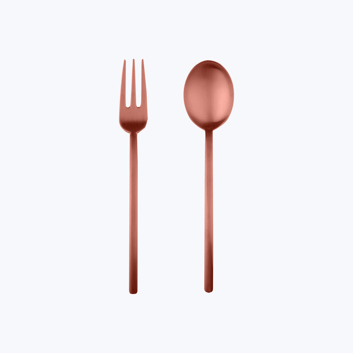 Due Serveware, Ice Finish Bronzo / Serving Set (Fork & Spoon)