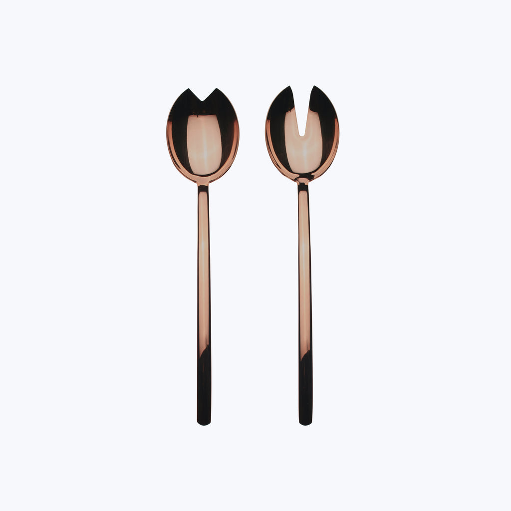 Due Serveware, Mirror Finish Bronzo / Salad Servers (Fork & Spoon)