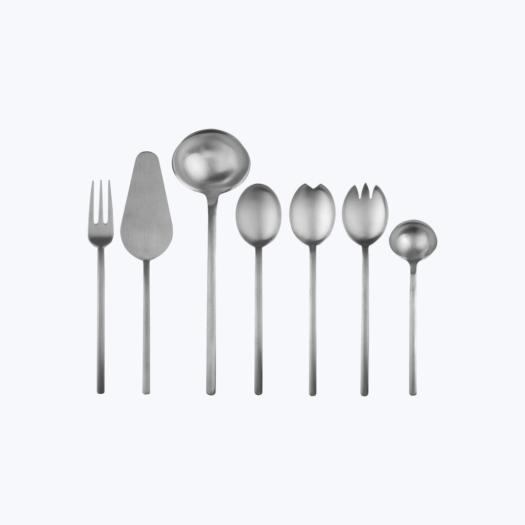 Due Serveware, Ice Finish Stainless Steel / Full Serving Set (7 Piece)