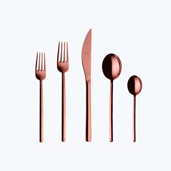 Due Flatware, Mirror Finish Bronzo / 5 Piece