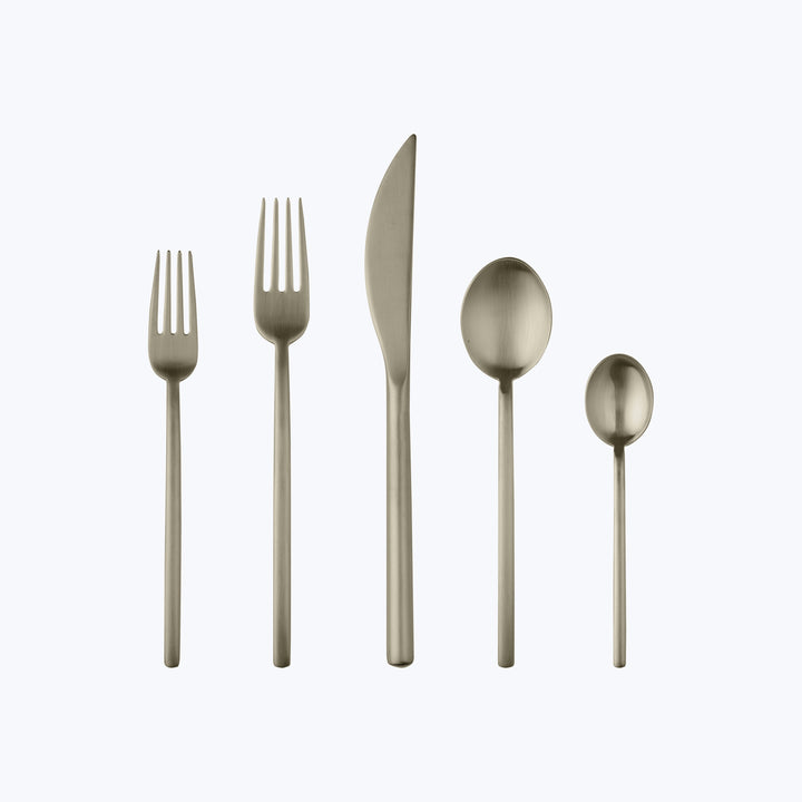 Due Flatware, Ice Finish Champagne / 5 Piece