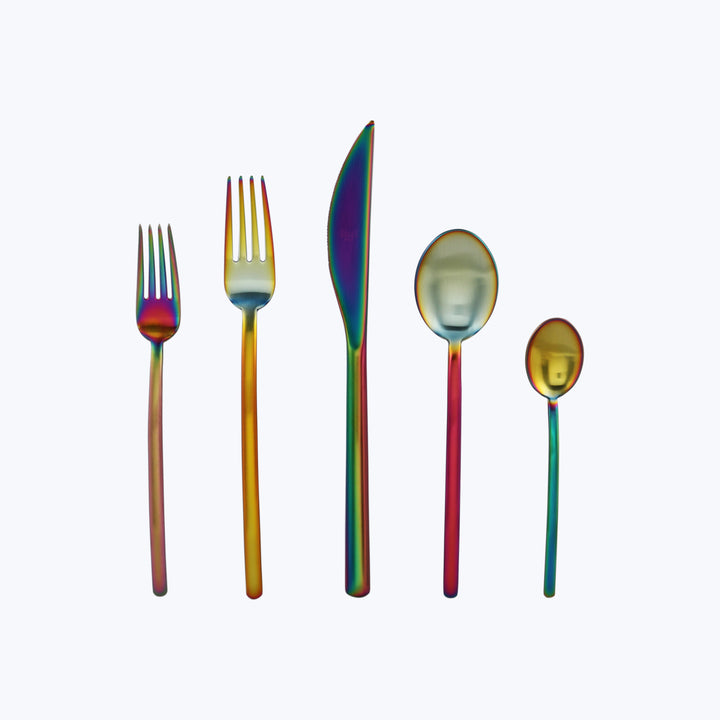 Due Flatware, Ice Finish Rainbow / 5 Piece