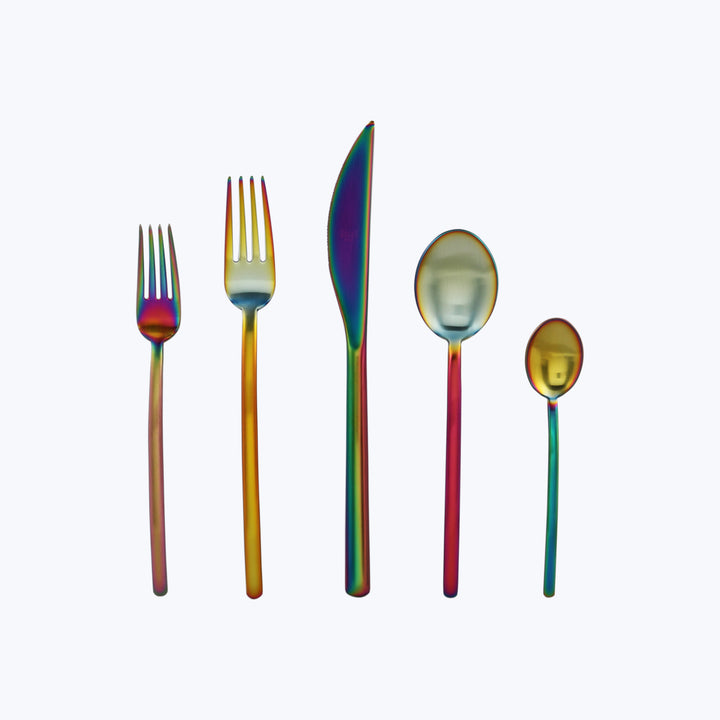 Due Flatware, Ice Finish Rainbow / 20 Piece