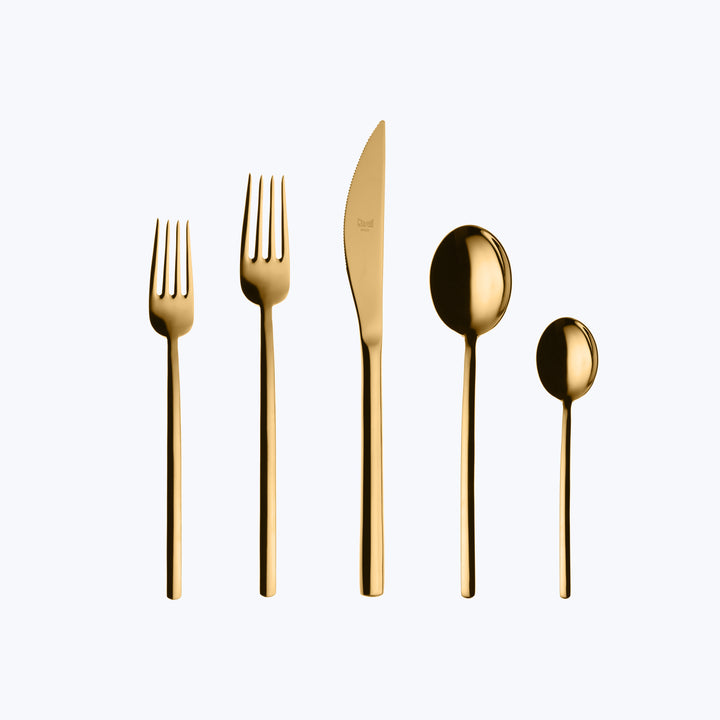 Due Flatware, Mirror Finish Oro / 5 Piece
