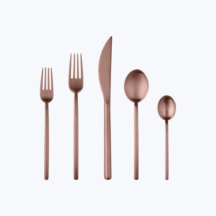 Due Flatware, Ice Finish Bronzo / 20 Piece