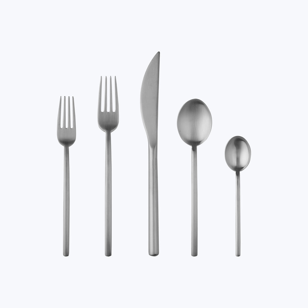 Due Flatware, Ice Finish Stainless Steel / 5 Piece