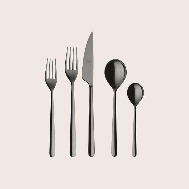Linea Flatware, Mirror Finish Oro Nero / 20 Piece